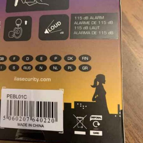 ila Pebble Keyring Personal Alarm 115 dB Alarm -Black - New and Sealed - Picture 5 of 8